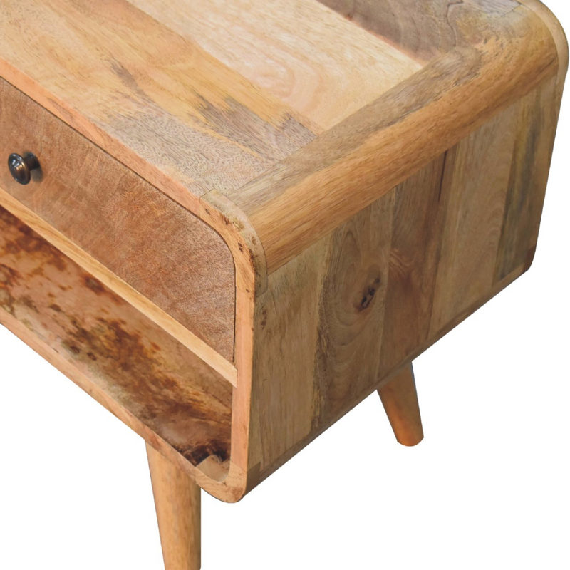 Artisan Furniture Solid Wood Reverse Curve Oak-ish Media Unit