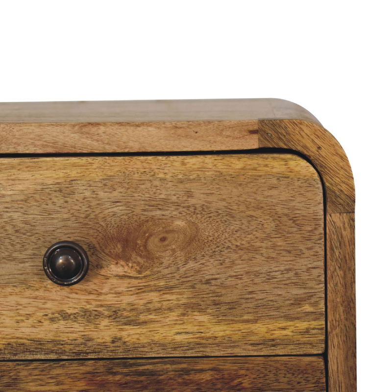 Artisan Furniture Solid Wood Mini Curve Oak-ish Floating Bedside