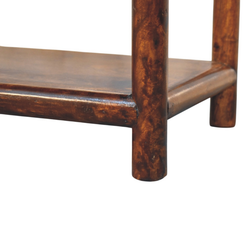 Artisan Furniture Solid Wood Regency Bench, 1 Shelf, Dark Brown