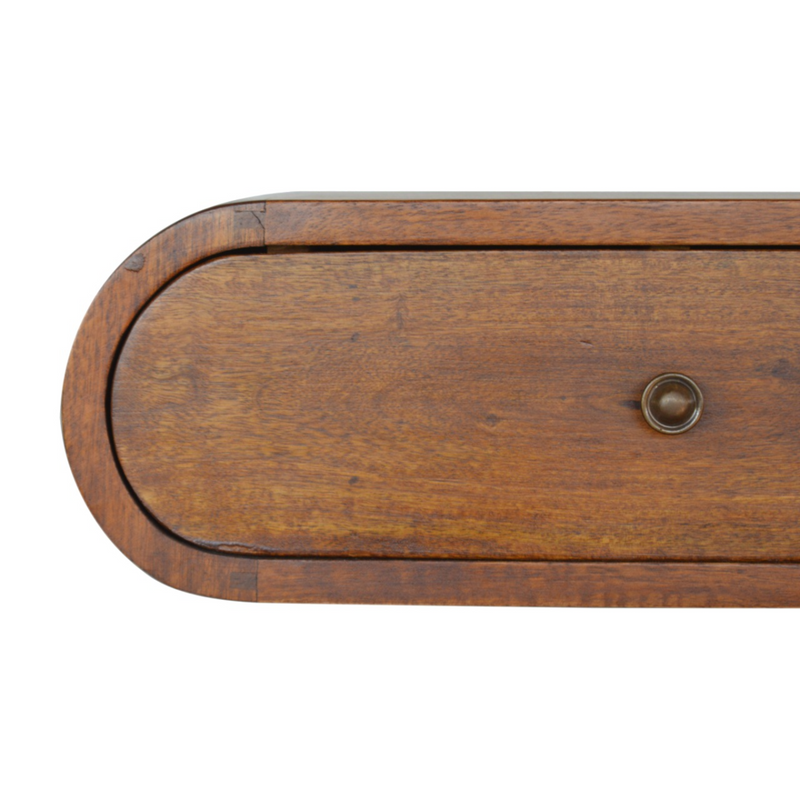 Artisan Furniture Solid Wood Wall Mounted Round Chestnut Bedside
