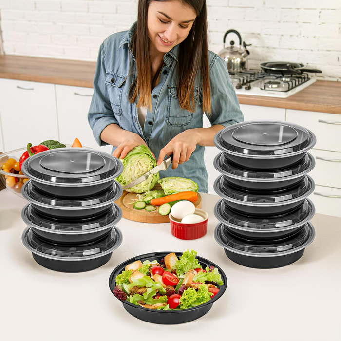 VINSANI 30pk ROUND 1 COMPARTMENT MEAL PREP CONTAINERS 1010494