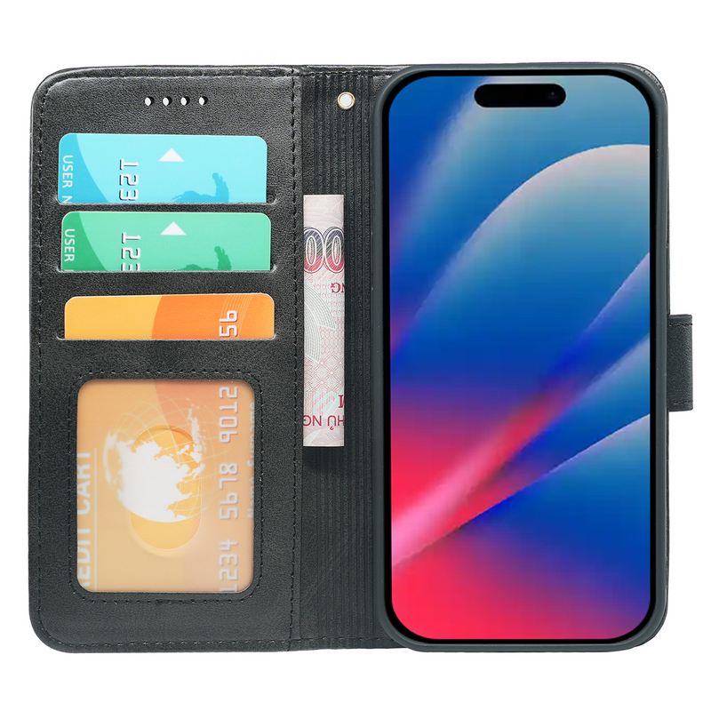 iPhone 18/17 Series Book Flip Case Leather Wallet