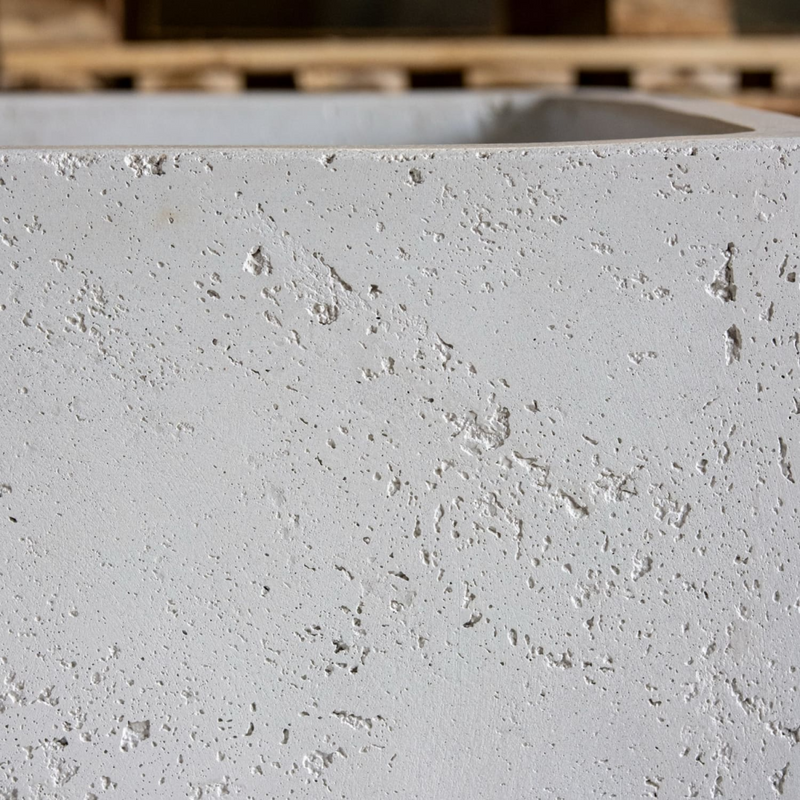 Cubrosa | White Mist – 30cm Medium Square Concrete Planter – 14L Block Plant Pot