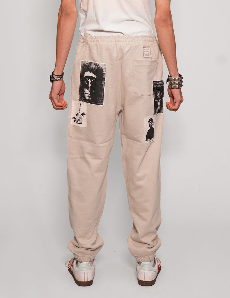 Multi-Patch Jogger Pants in Ecru