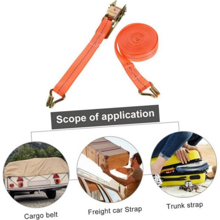 New 4x tensioning belts with ratchet and hook lashing belts tensioning belt 800kg 6m meters