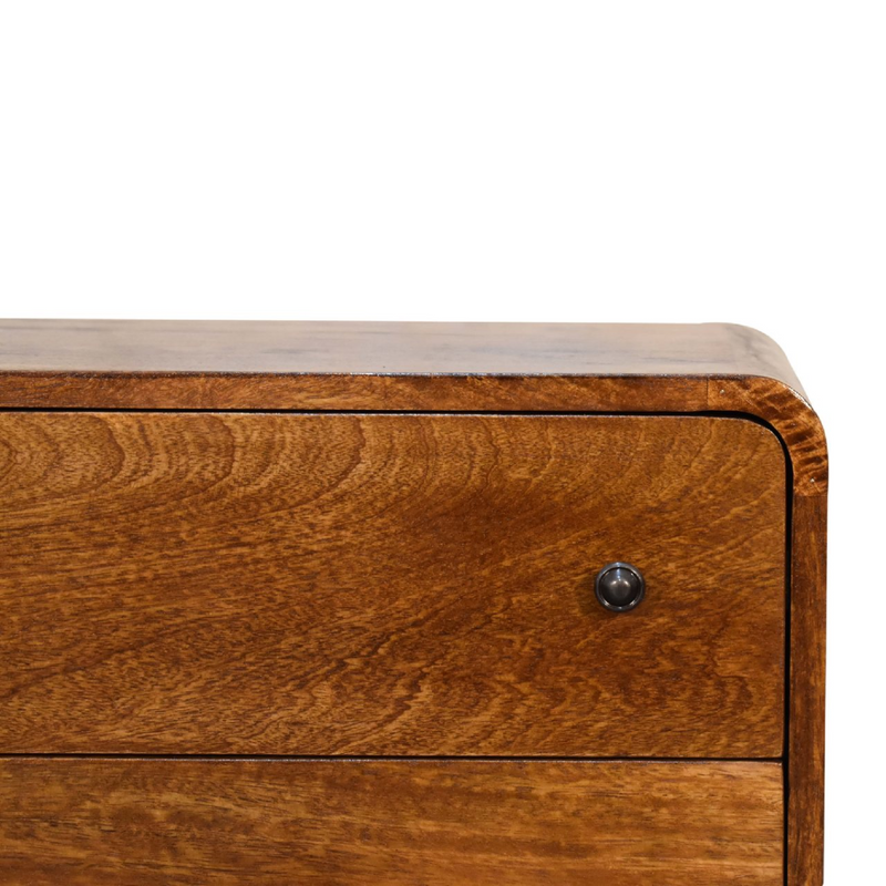 Artisan Furniture Solid Mango Wood Mini Curved Chestnut Chest