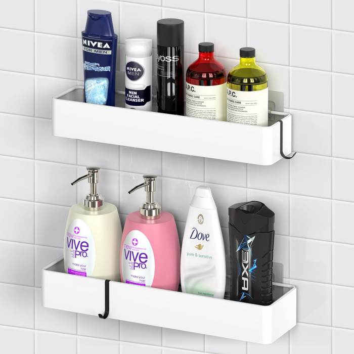 VINSANI 2pc WHITE SHOWER CADDY 1010504