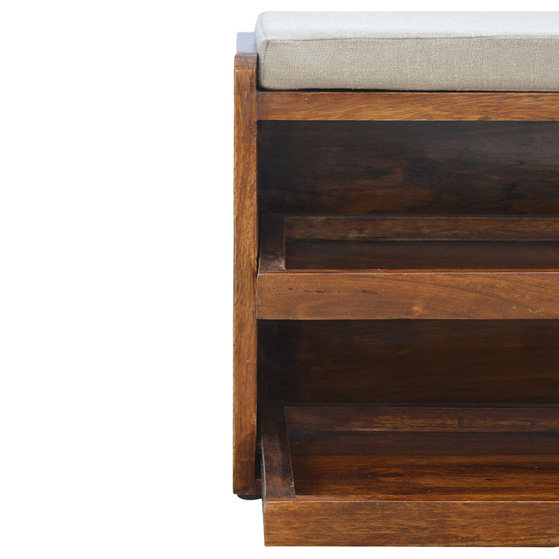 Artisan Furniture Solid Wood Mud Linen Pull out Shoe Bench