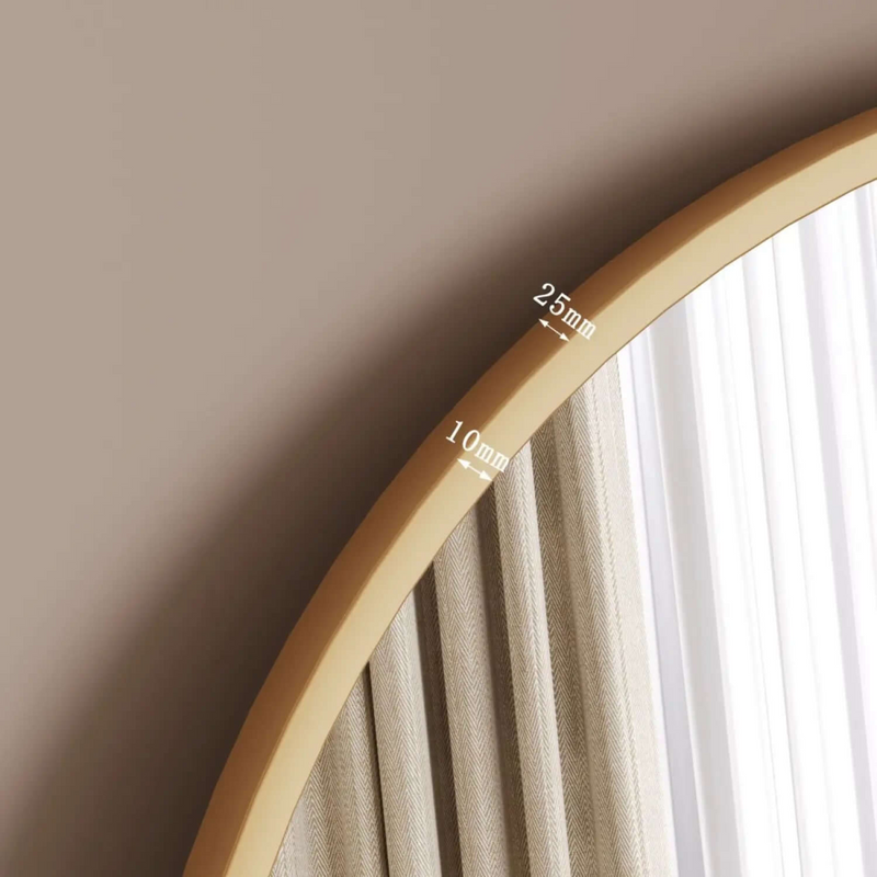 Emi- Gold Metal Runway Oval Mirror - 120cm x 40cm