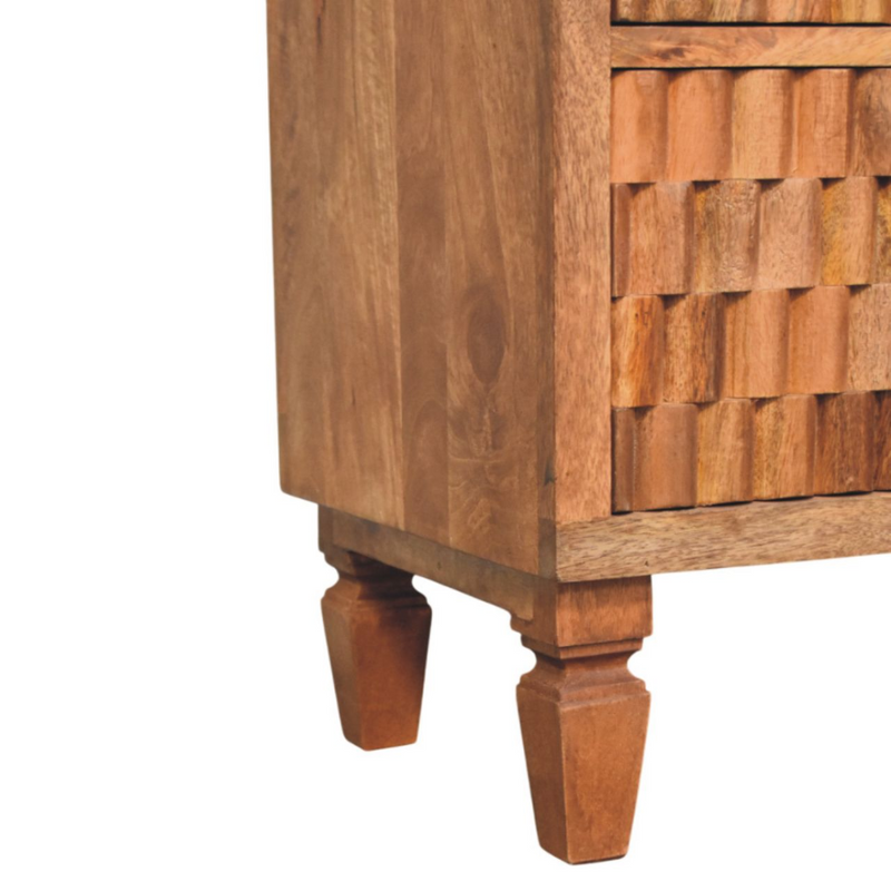 Artisan Furniture Solid Wood Arno Chest - Teak, 3 Drawers, Beige