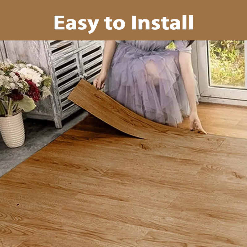 5m² Floor Planks Tiles Self Adhesive Wood Effect Vinyl Flooring Kitchen Bathroom UK