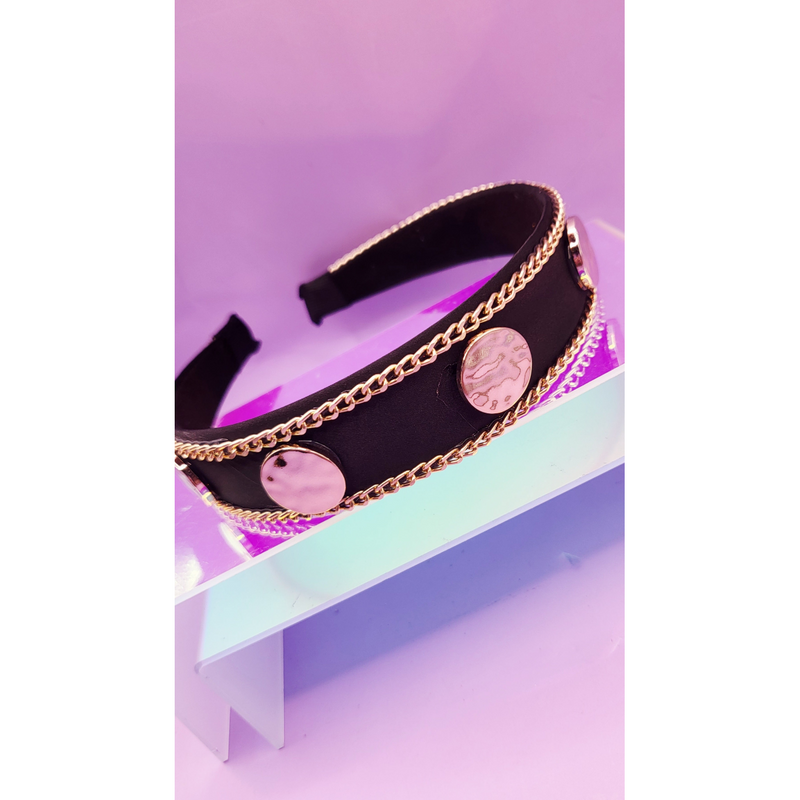 Black & Gold Luxe Hair band