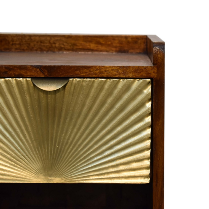 Artisan Furniture Solid Wood Mini Manila Gold 1 Drawer Bedside
