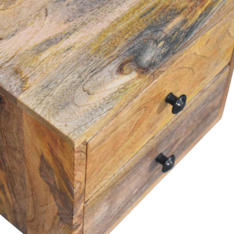 Artisan Furniture Solid Wood Solis 2-Drawer Oak-ish Wall Mounted Nightstand