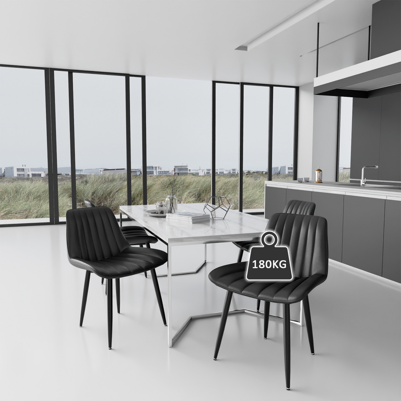 Dining Chairs, Modern Kitchen Chair, Scandinavian Faux Leather Chair with High Back for Living Room Kitchen