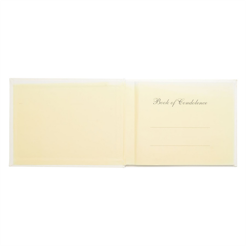 Cream Leatherette Memory Book - Book of Condolence