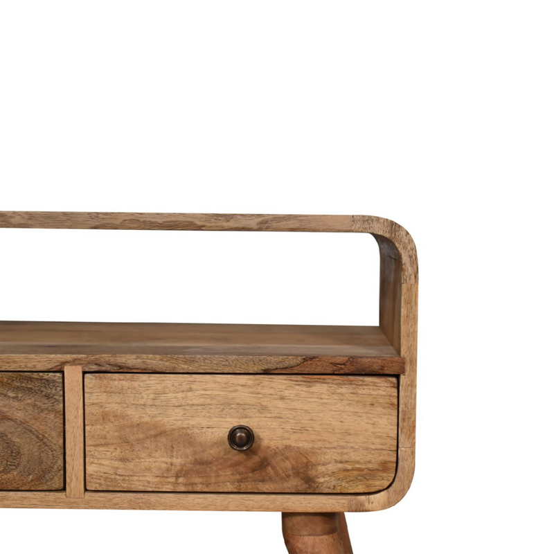 Artisan Furniture Solid Wood Mini Curved Oak-ish Media Unit