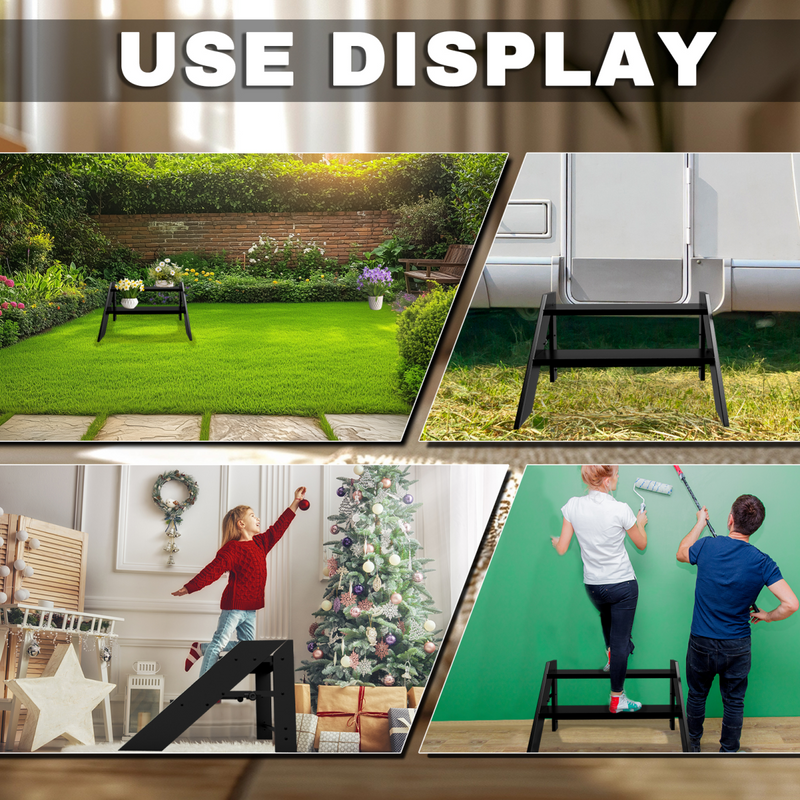 Step Ladder 2 Step Folding, Step Stool Foldable, RV Steps with Non Slip Feets, Max Load Capacity 660lbs Hot Tub Steps for Home, Travel Trailer, Camper, Mobile Home, Spa, and Porch