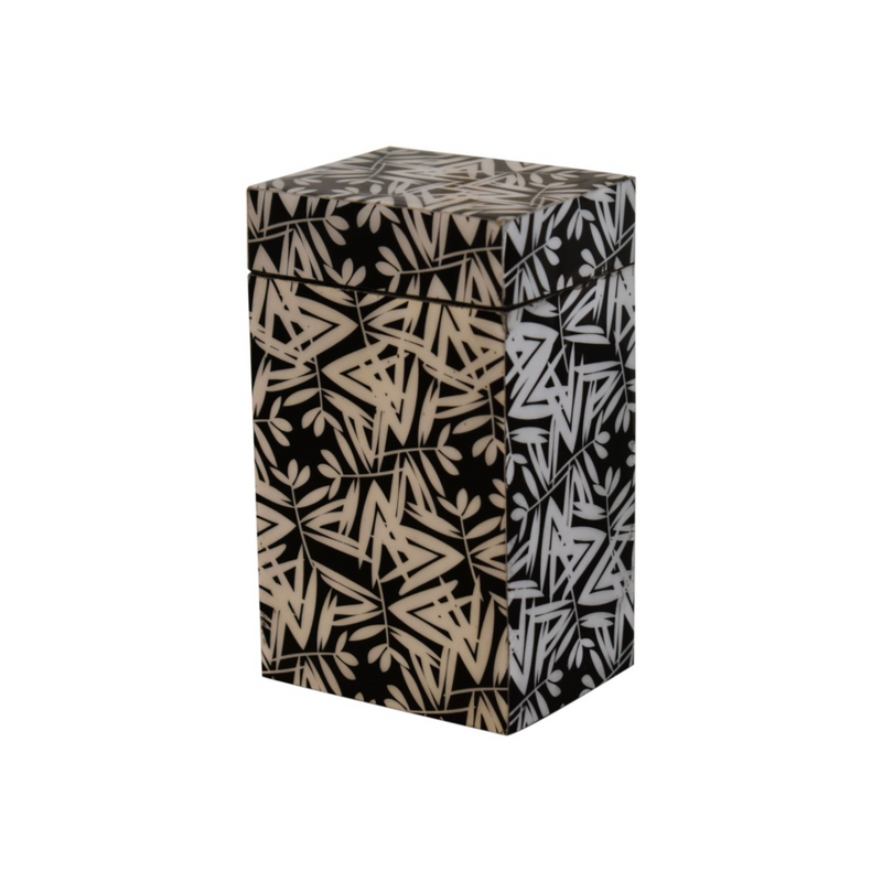 Artisan Furniture Bathroom Accessories - Aztec Print Wooden Bathroom Set of 6, Abstract Print