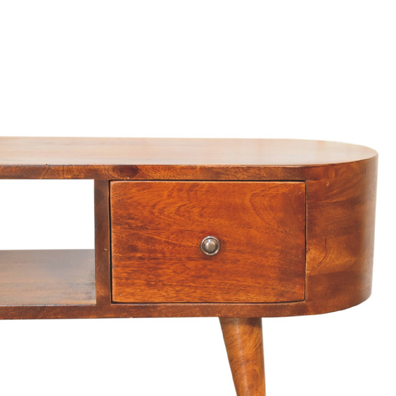 Artisan Furniture Solid Wood Chestnut Round Open Media Unit