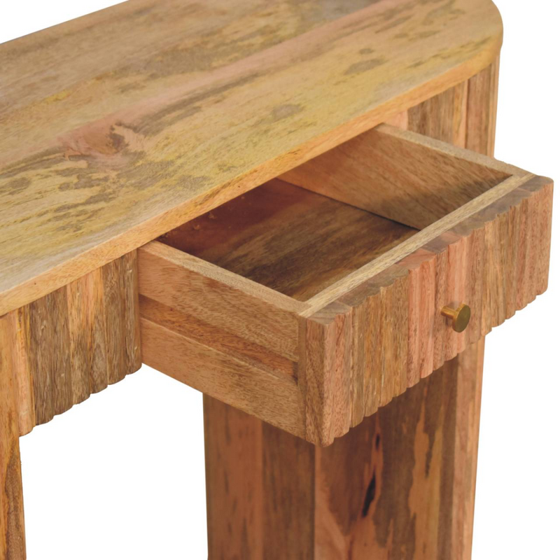 Artisan Furniture Solid Wood Soba Straight Console Table, 1 Drawer, Beige