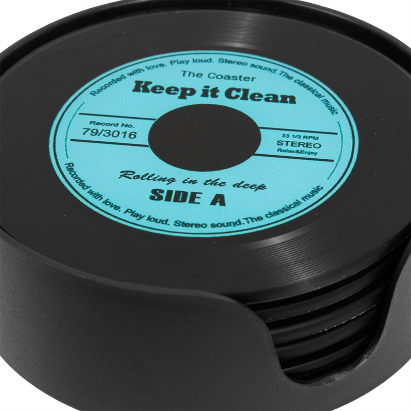 Harvey Makin Set of 6 Glass Record Coasters