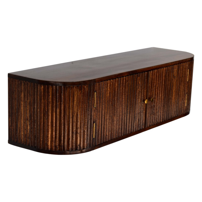 Artisan Furniture Solid Wood Chunky Chestnut Wall Mounted Console, Brown, 2 Doors