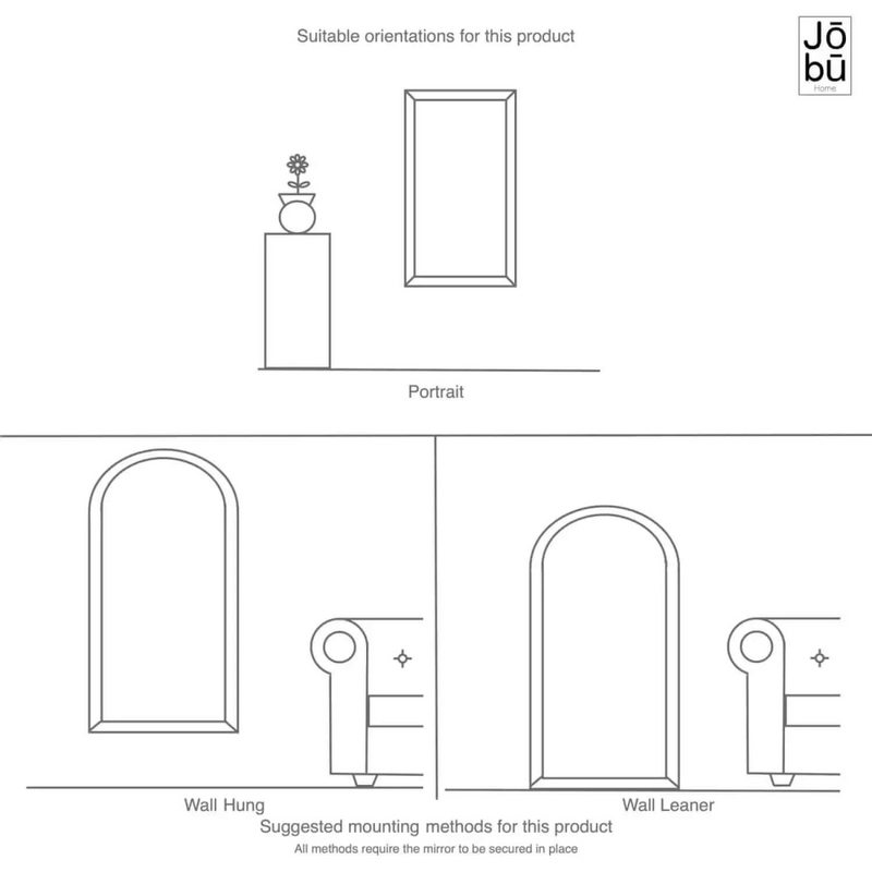 Mio - Black Metal Arched Window Mirror - 95cm x 120cm