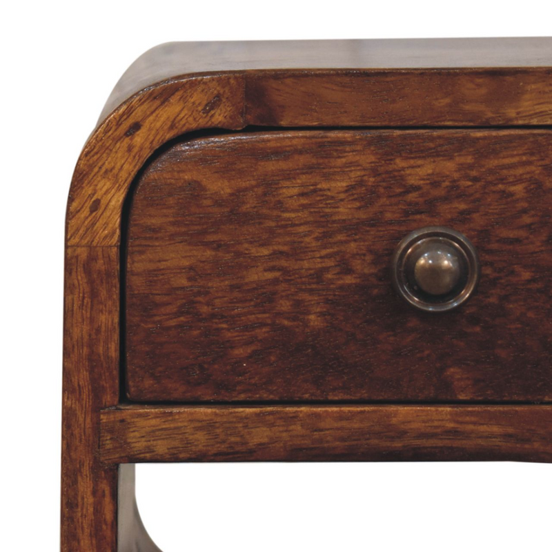Artisan Furniture Solid Wood Extra Mini Chestnut Curve Lower Bedside