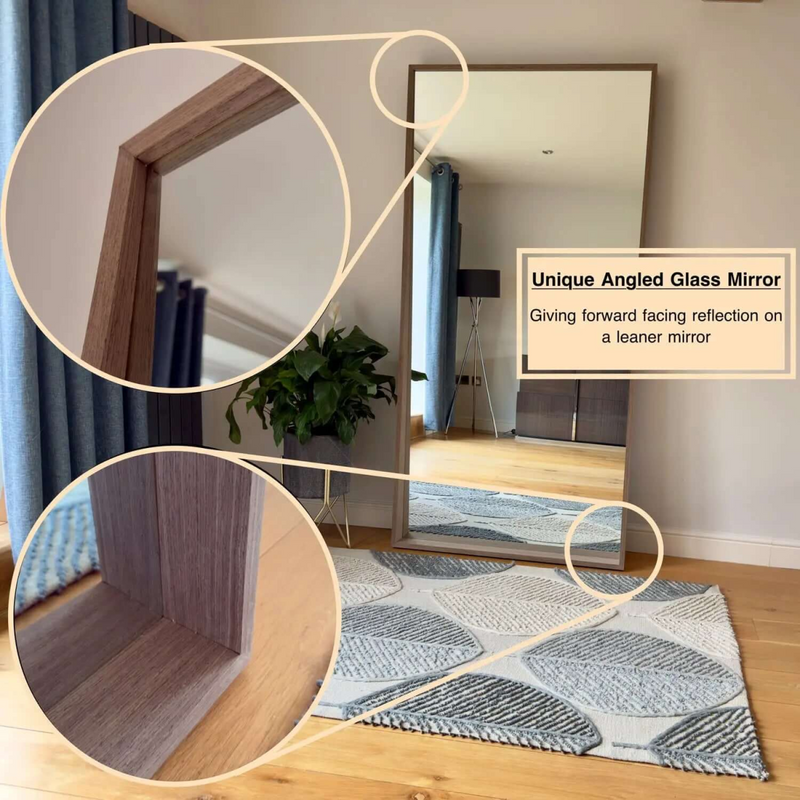 Hanaka- Full Length Black Oak Rectangle Mirror - 200cm x 100cm