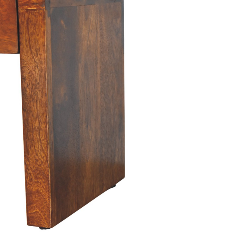 Artisan Furniture Solid Wood Mini Darcy Chestnut Nightstand with Curved Edges, Brown, 1 Drawer