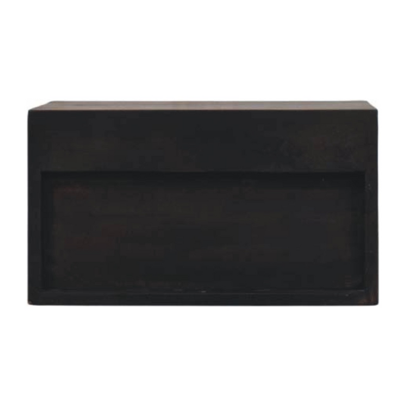 Artisan Furniture Solid Wood Arno Wall-Mounted Nightstand, 1 Drawer, 1 Shelf, Dark Brown