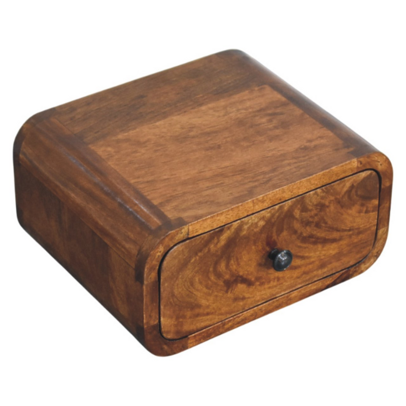 Artisan Furniture Solid Wood Avora Mini Wall-Mounted Chestnut 1 Drawer Nightstand