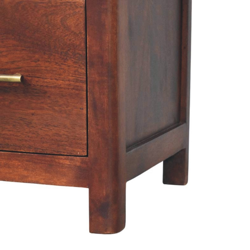 Artisan Furniture Solid Wood Arched Edge 1 Drawer Bedside, 1 Open Slot, Brown