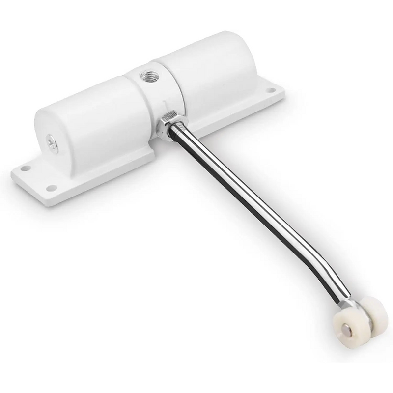 Door Closer High Usage Environments Versatile Design Customizable Closing Speed White
