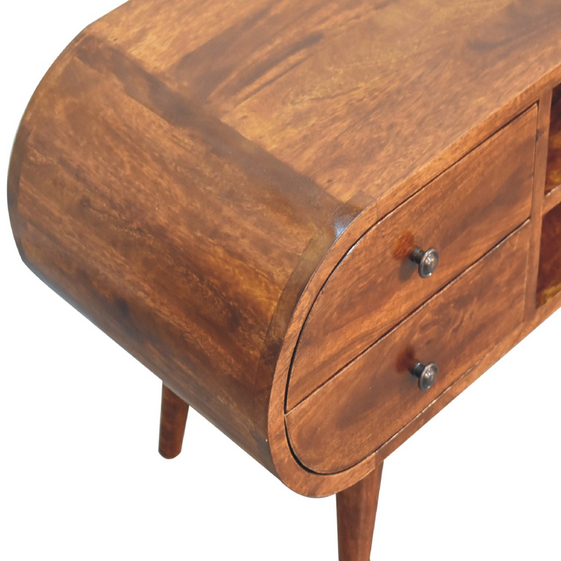 Artisan Furniture Solid Wood Chestnut Circular Media Unit