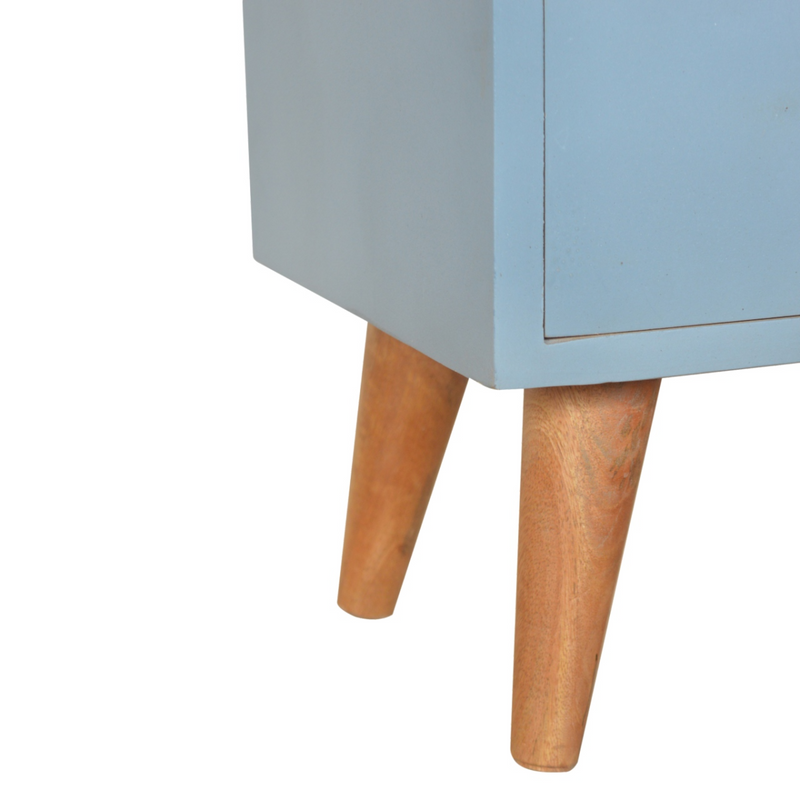 Artisan Furniture Solid Wood Blue Hand Painted Bedside