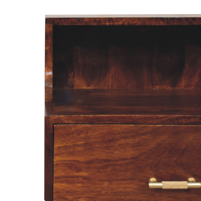 Artisan Furniture Solid Wood T-bar Raised Back Bedside