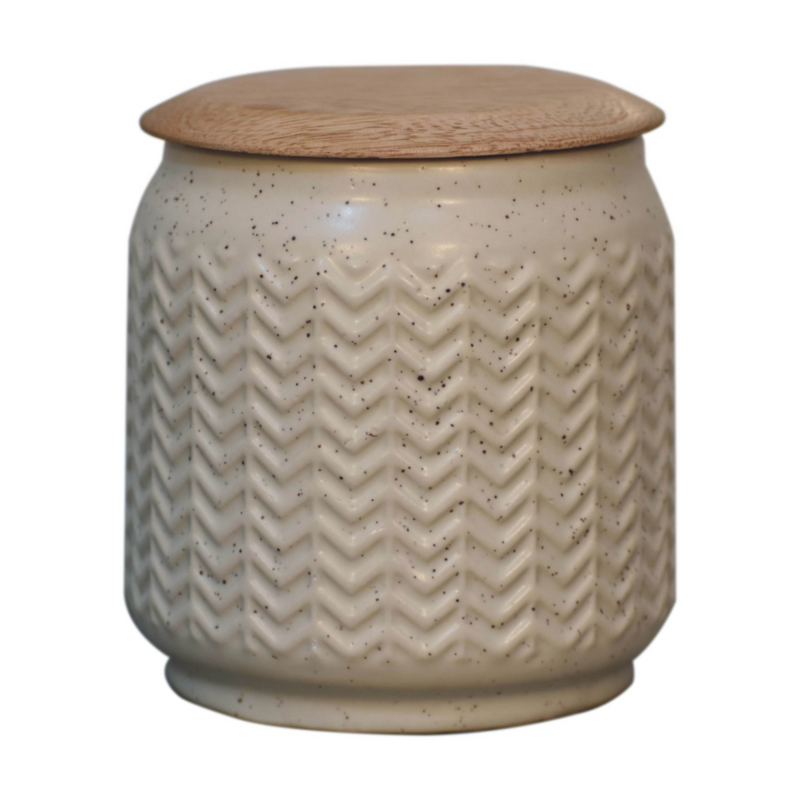 Artisan Furniture Kitchen Accessories - Zig-Zag Sugar, Tea and Coffee Set, Beige