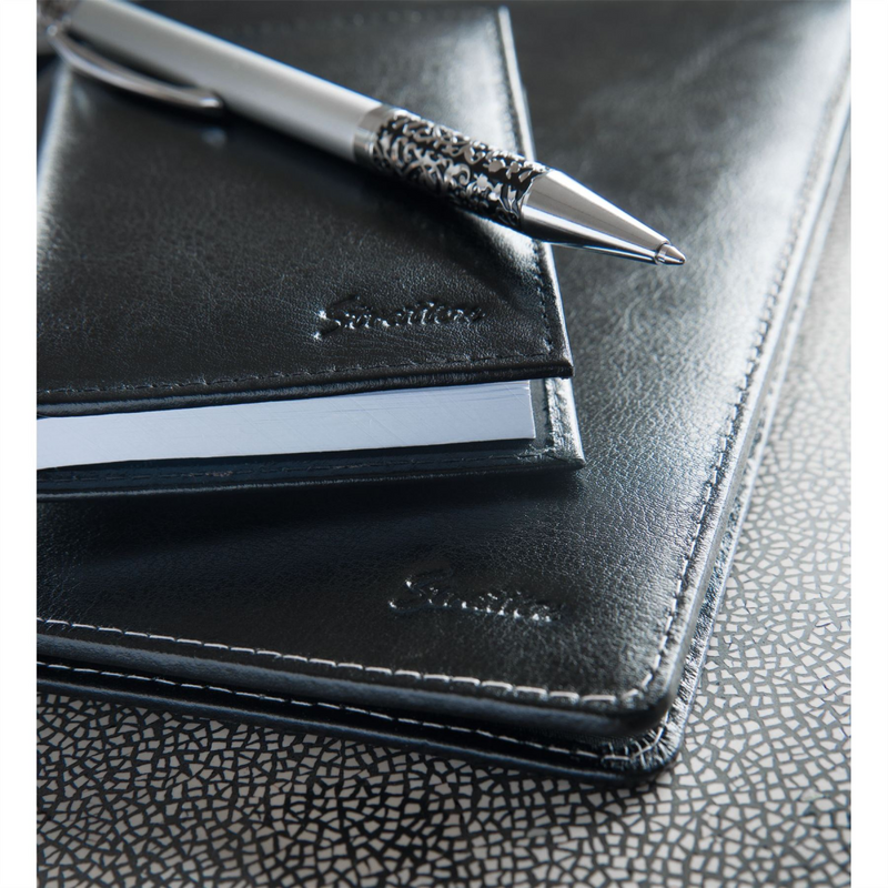 Stratton Ballpoint Pen - Red with Etched Pattern Top