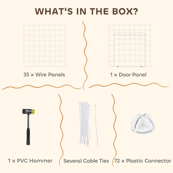 PawHut DIY Pet Playpen 36 Panel for Rabbit Chinchilla Hedgehog, White