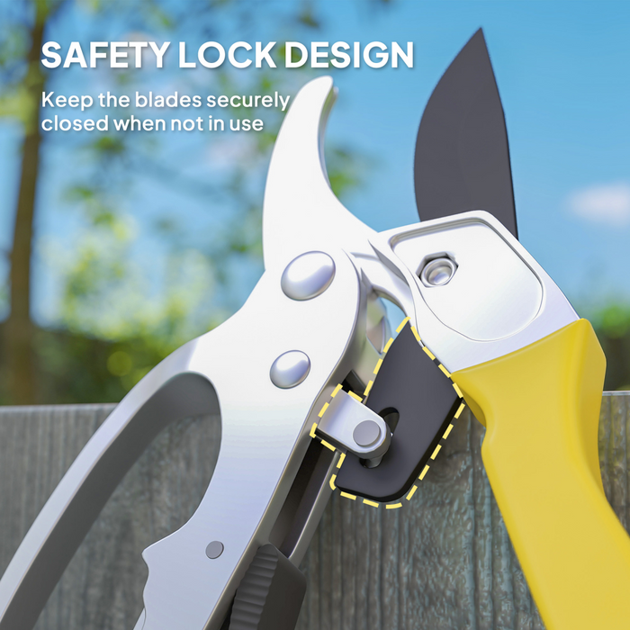 Outsunny 8" Garden Secateurs, Pruning Shears Heavy Duty with SK5 Blade