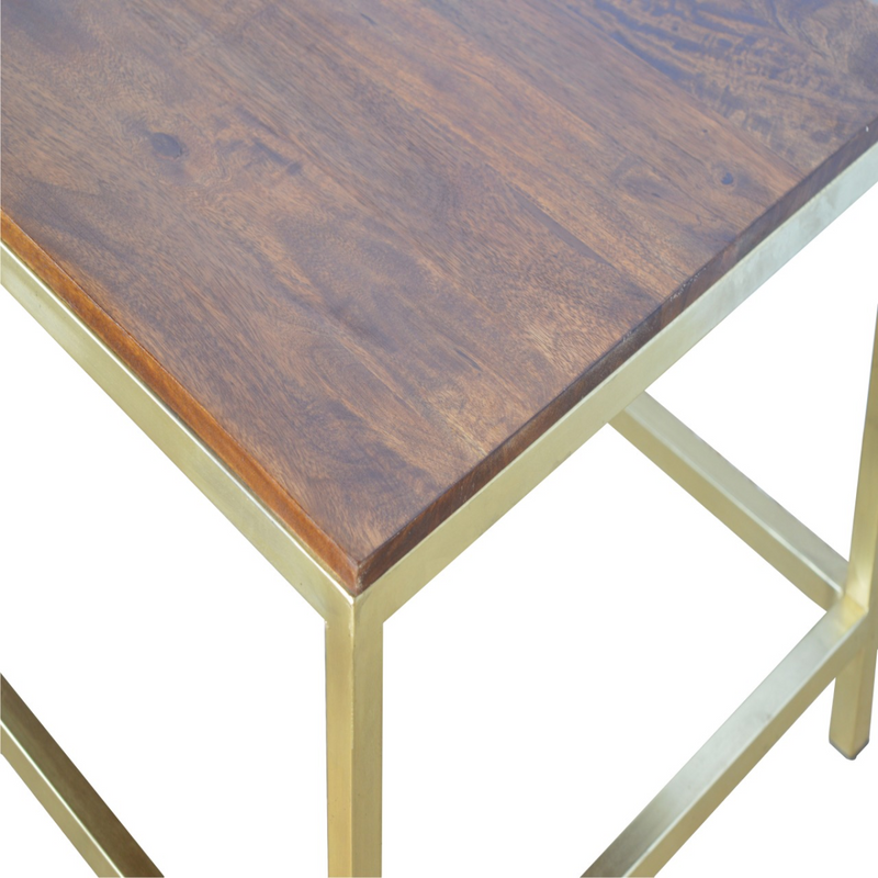 Artisan Furniture Solid Wood Rectangle Gold Coffee Table