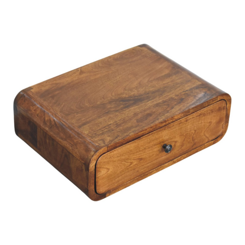 Artisan Furniture Solid Wood Avora Wall-Mounted Honey Caramel 1 Drawer Nightstand
