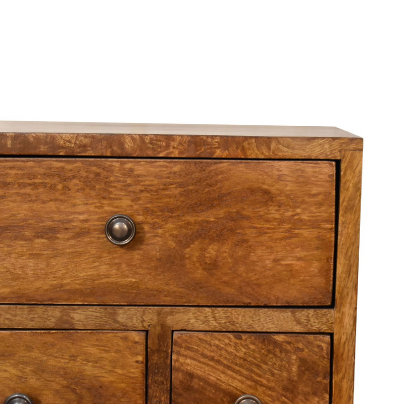 Artisan Furniture Solid Wood 4 Drawer Multi Chestnut Bedside