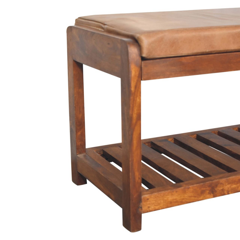 Artisan Furniture Solid Wood Buffalo Slatted Hallway Bench