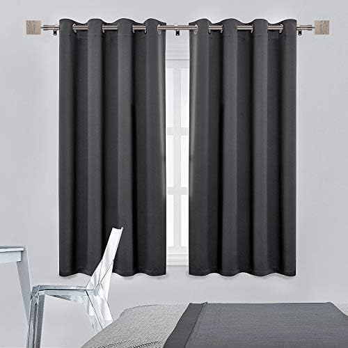 Extendable Curtain Pole 130-240cm Black Nickel 19mm Metal Curtain Rod Set
