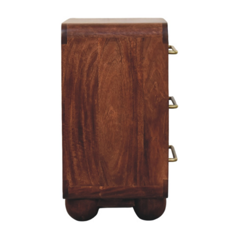 Artisan Furniture Solid Wood 3-Drawer Rounded Chest, Brown
