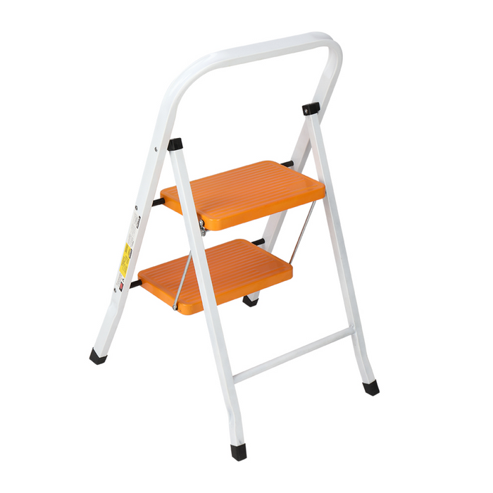 2 Step Ladder Folding Step Stool Steel Anti-Slip Sturdy Wide Pedal