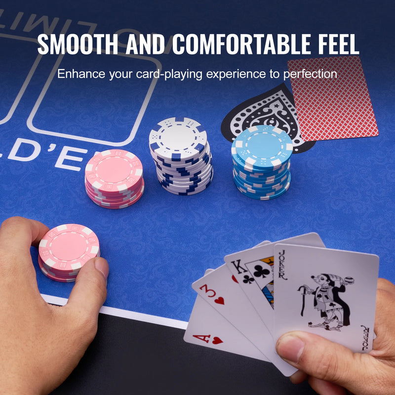 VEVOR Poker Table Top 70 x 35 Inch Poker Mat for Table Foldable Poker Table Top with Carrying Bag, Folding Poker Table Topper